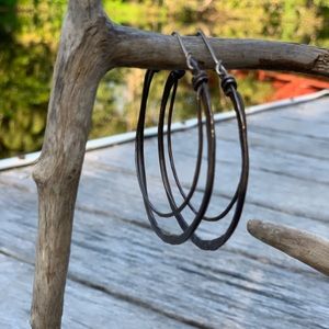 Mixed metals hoop earrings